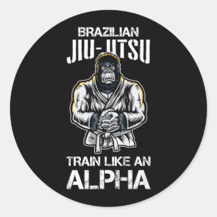Brazilian Jiu Jitsu Train Like An Alpha BJJ Mix Classic Round Sticker