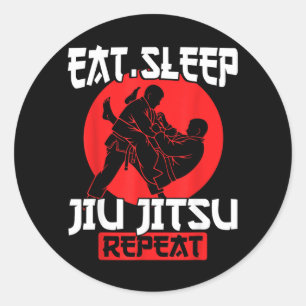 Brazilian Jiu Jitsu Training Eat Sleep Jiu Jitsu Classic Round Sticker