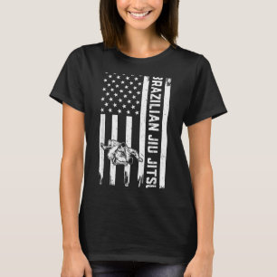 Brazilian Jiu Jitsu US Flag Brazilian Jiu Jitsu T-Shirt