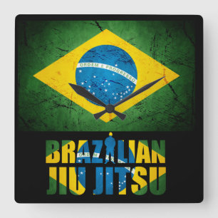 Brazilian Jiu Jitsu - Weathered Flag Wall Clock