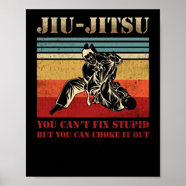 Brazilian Jiu Jitsu You Can't Fix Stupid Poster (Front)