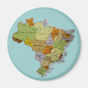 Brazilian Map Fridge Magnet