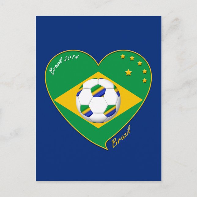 Brazilian national football team. Fútbol "BRAZIL" Postcard (Front)