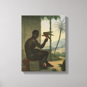 Brazilian negro with Tropical Bird Canvas Print