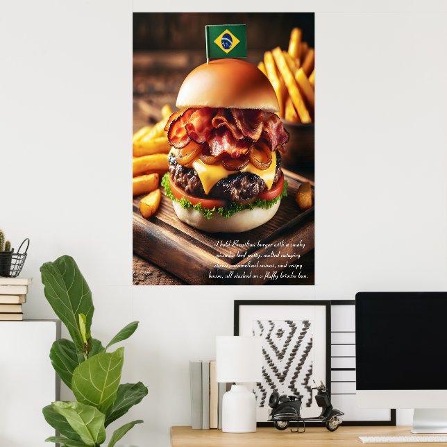 Brazilian Picanha Burger 24x36 Poster (Home Office)