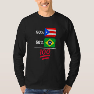 Brazilian Plus Puerto Rican Flag Mix Heritage T-Shirt
