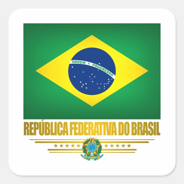"Brazilian Pride" Square Sticker (Front)