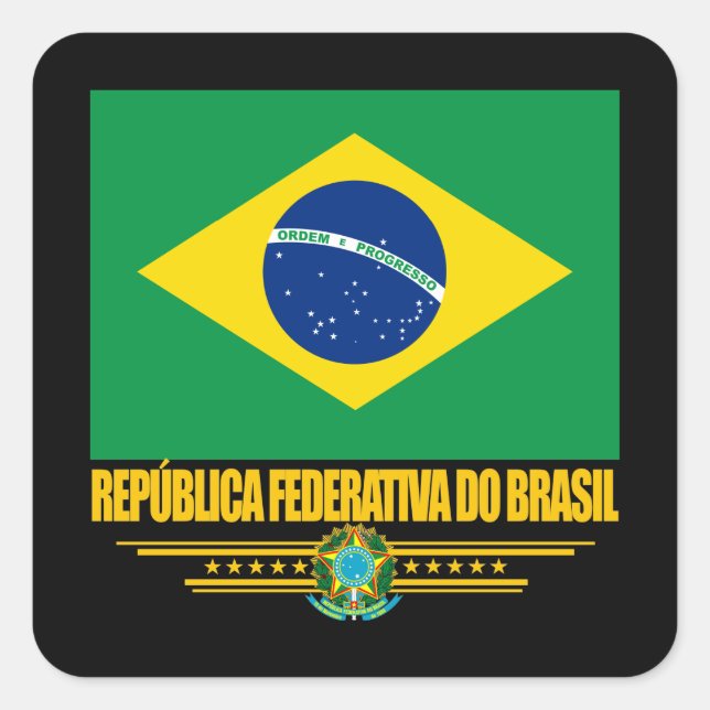 Brazilian Pride Square Sticker (Front)