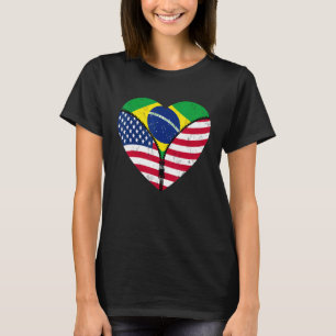 Brazilian Roots American Grown Half Brazil America T-Shirt