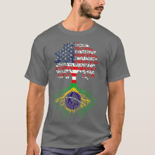 Brazilian Roots American Grown Tree Flag T-Shirt