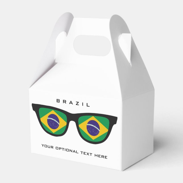 Brazilian Shades custom text & colour favour box (Front Side)