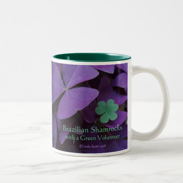 Brazilian Shamrocks with a Green Volunteer Two-Tone Coffee Mug (Right)
