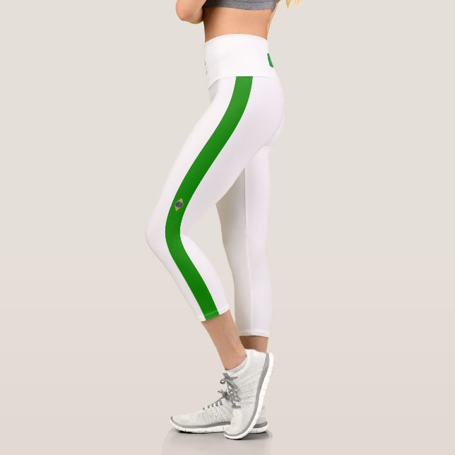 Brazilian stripes flag capri leggings (Left)