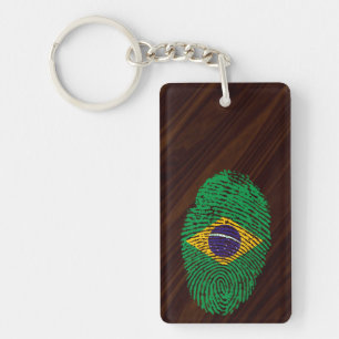 Brazilian touch fingerprint flag key ring