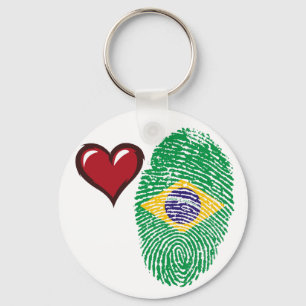 Brazilian touch fingerprint flag key ring