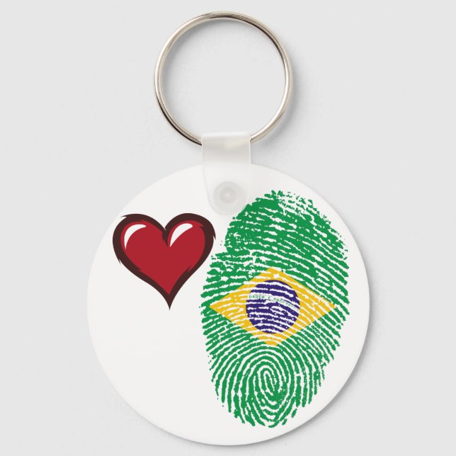 Brazilian touch fingerprint flag key ring (Front)