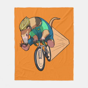 Brazilian Tree Anteater Riding A Bicycle Cartoon Fleece Blanket