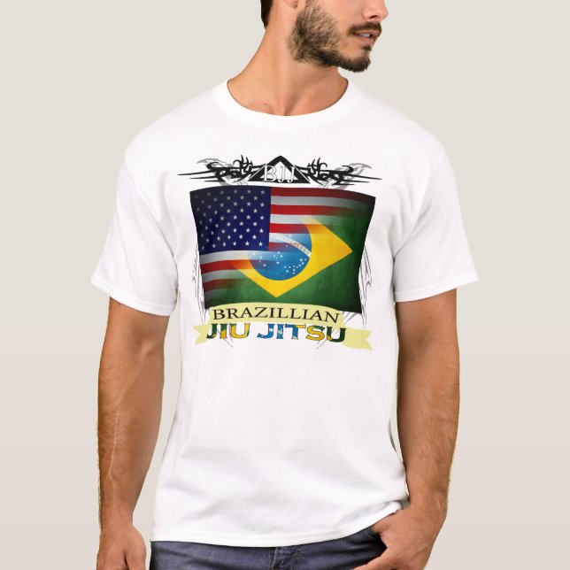 Brazillian Jiu Jitsu Flags T-Shirt (Front)