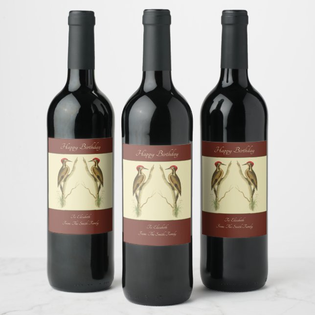 Brazillian Woodpecker Wine Label (Bottles)