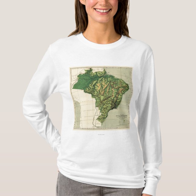 BrazilPhysical Panoramic MapBrazil T-Shirt (Front)