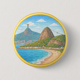 Brazil's Rio de Janeiro 6 Cm Round Badge