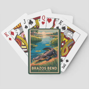 Brazos Bend State Park Texas Travel Art Vintage Playing Cards
