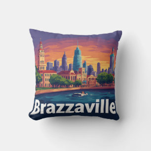 Brazzaville Cityscape With Historic Cathedral Cushion