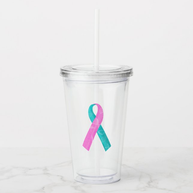 BRCA DNA ribbon Acrylic Tumbler (Front)