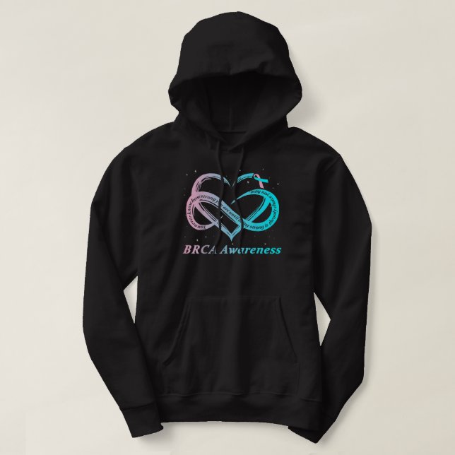 BRCA Warrior I'm Fine breast cancer Awareness Hoodie (Design Front)
