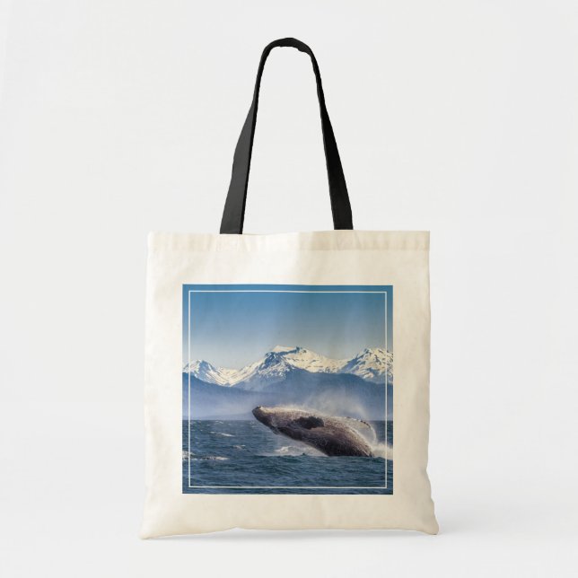 Breaching Humpback Whale In Alaska Tote Bag (Front)