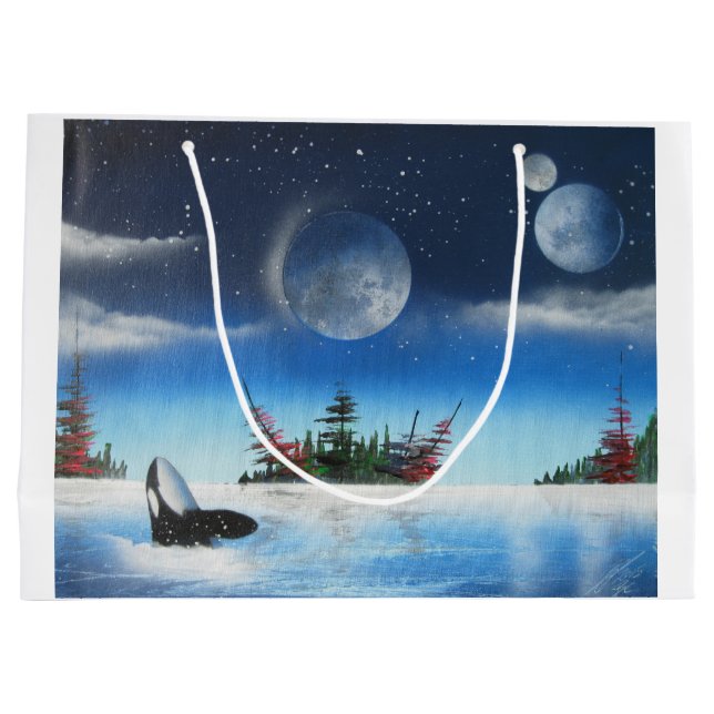 Breaching Whale Giftbag Large Gift Bag (Back)