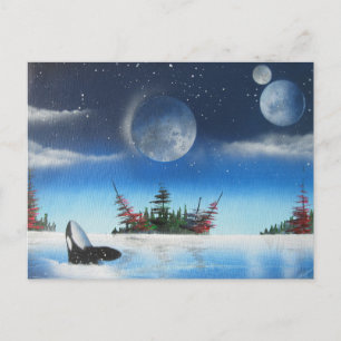 Breaching whale postcard