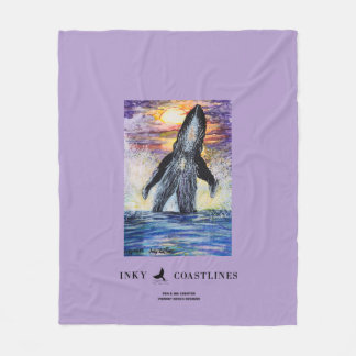 Breaching Whale (Wuymirri) Fleece Blanket 