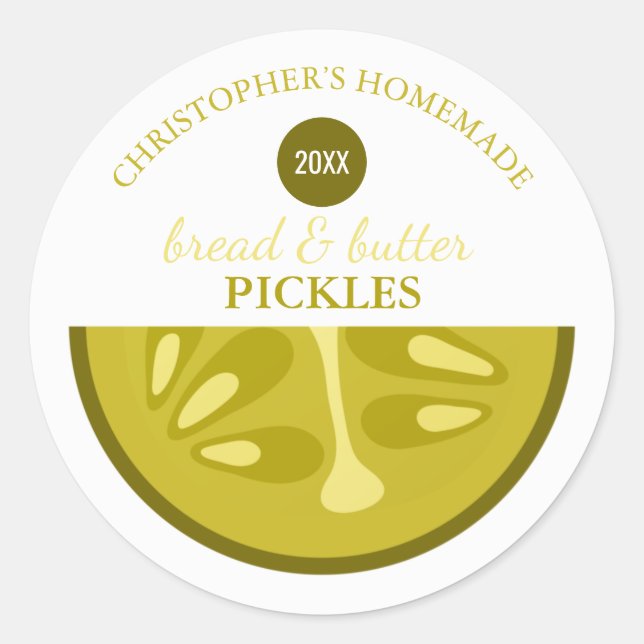 Bread and Butter Pickles Round Sticker (Front)