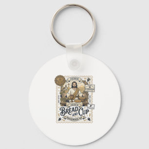 Bread And Cup Jesus Communion Christian Faith Vint Key Ring