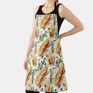 Bread and Herbs Pattern Apron