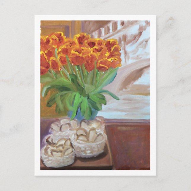 BREAD AND TULIPS IN PARIS POSTCARD (Front)