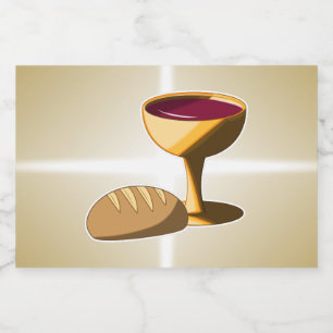 Bread and Wine Easter Passover Holy Communion Liquor Bottle Label