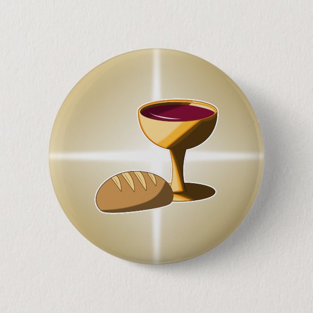 Bread and Wine The Last Supper Easter Communion 6 Cm Round Badge (Front)