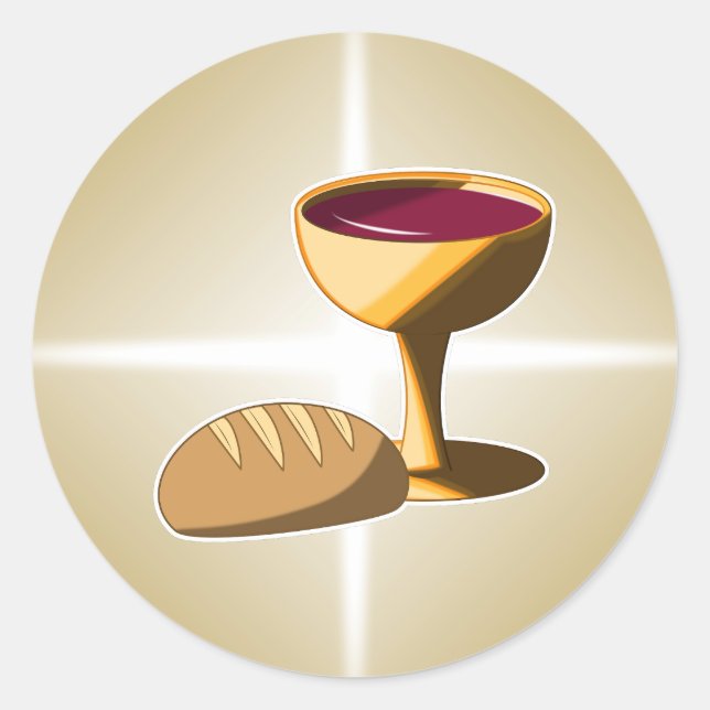 Bread and Wine The Last Supper Easter Communion Classic Round Sticker (Front)
