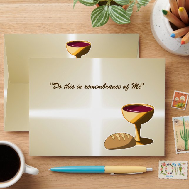 Bread and Wine The Last Supper Easter Communion Envelope (Desk)