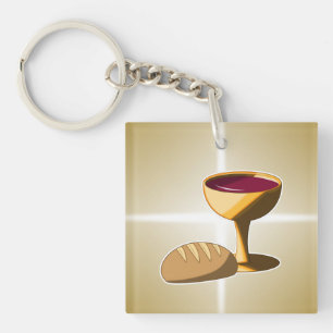 Bread and Wine The Last Supper Easter Communion Key Ring