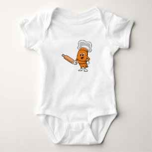 Bread as Cook with Rolling pin Baby Bodysuit