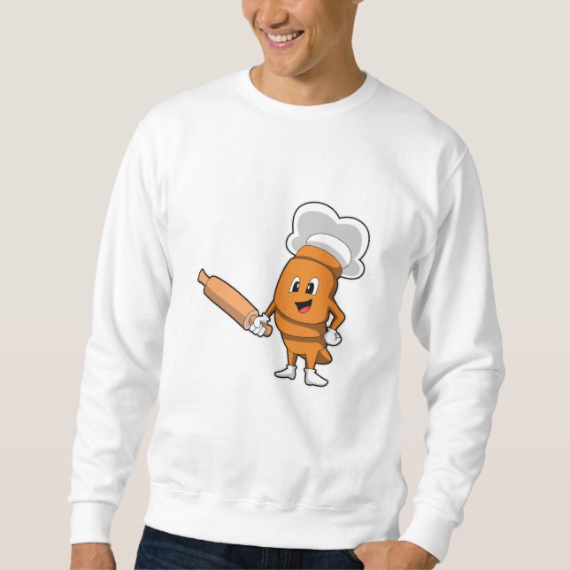 Bread as Cook with Rolling pin Sweatshirt (Front)