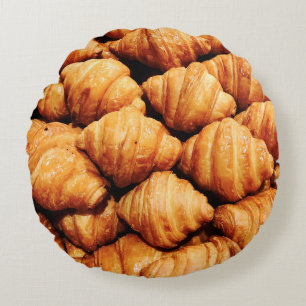 Bread background / Bread is a staple food prepared Round Cushion