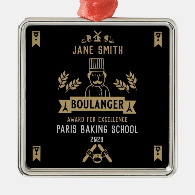 Bread Baker Metal Tree Decoration (Front)