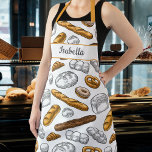 Bread Baker Pattern Personalised With Custom Text Apron<br><div class="desc">A fun apron featuring a pattern of different kinds of bread.  Add a name or custom text to personalise. Perfect for anyone who loves baking or cooking.</div>