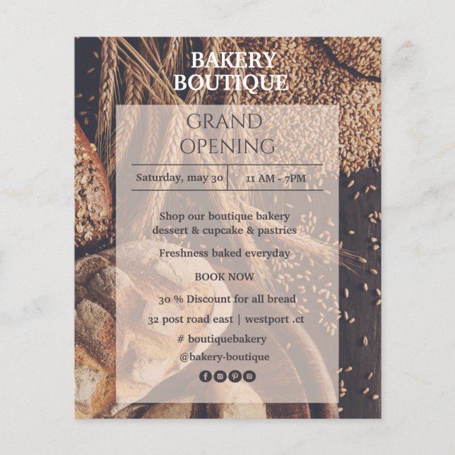 Bread Bakery Boutique Opening Flyer (Front)