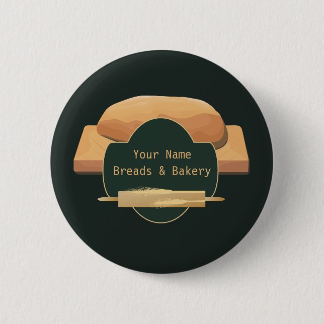 Bread Bakery Custom 6 Cm Round Badge (Front)