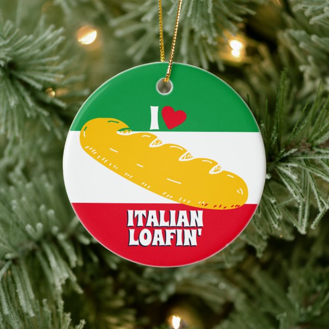 Bread bakery loafing Italian French Christmas Ceramic Tree Decoration (Tree)